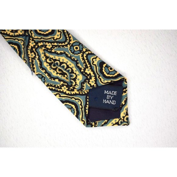 Polo Ralph Lauren Tie Yellow/Blue Silk 59" x 3 3/4" - Picture 3 of 5